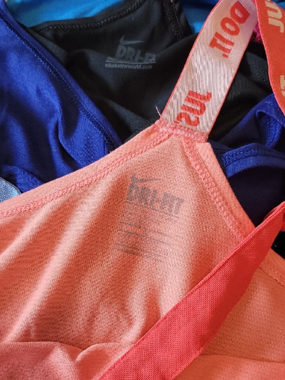 Mixed Color Racerback Tank Tops - Pink, Coral, Blue, Black - Picture 4 of 5